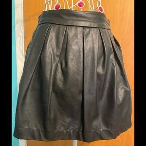 Forever21 Jet Black Mini Skirt Faux Leather Lined